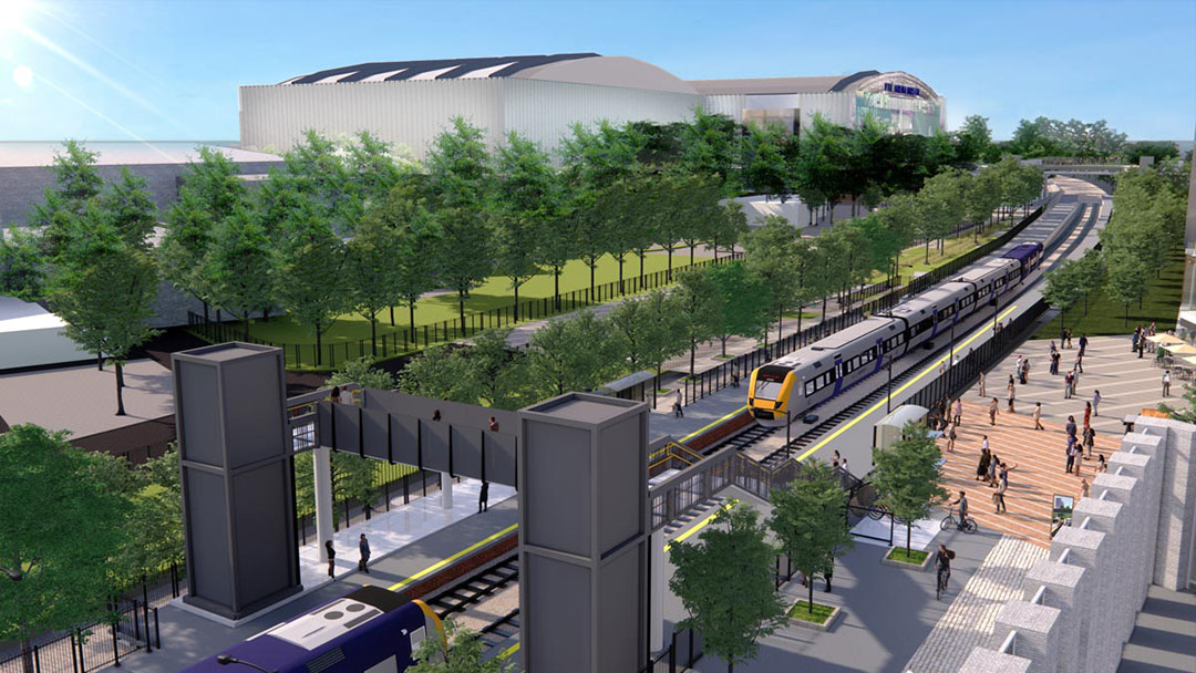 CGI of Brabazon station