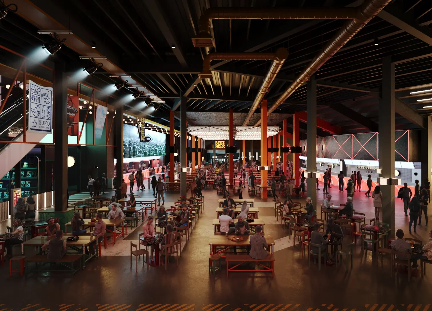 Internal render of the Aviva arena bar